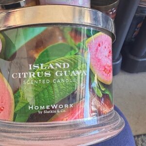 HomeWorx Island Citrus Guava Scented Candle - Pink